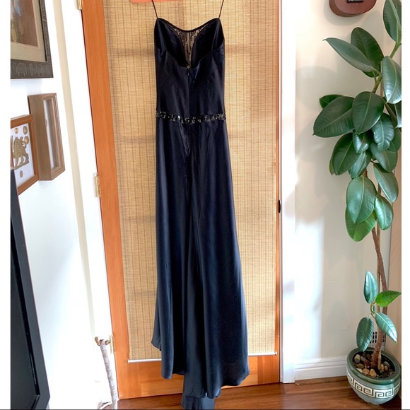 Dina Bar-El Black 100% Silk Gown/Cocktail Dress - Picture 4 of 8